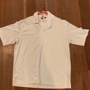 White performance golf shirt
